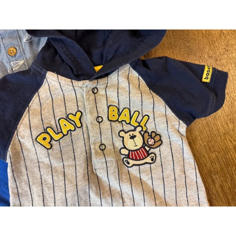 Carters Baby Boy 3 Months Summer Clothes‎ Bundle One Piece Outfits Lot Baseball